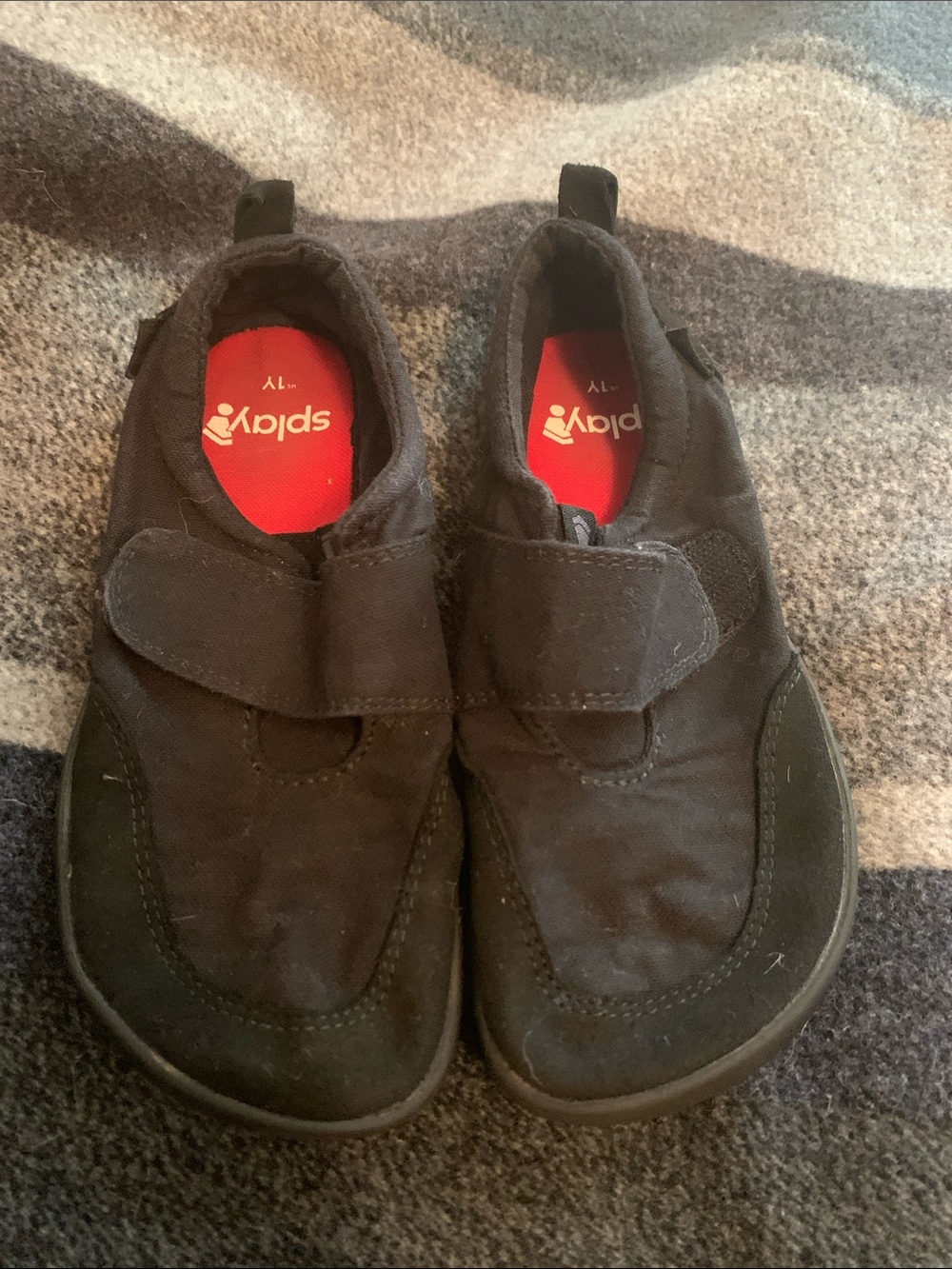 Splay Black Slip-On Shoes with Velcro Strap 1Y